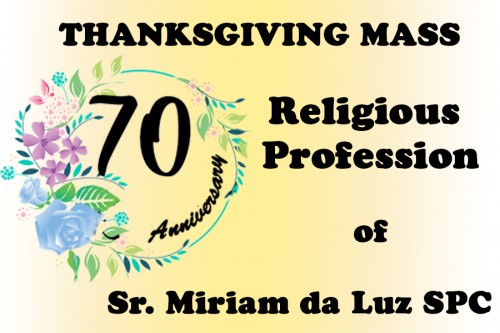 Thanksgiving Mass on 70th Religious Profession